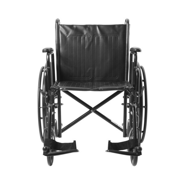 Wheelchair McKesson Dual Axle Desk Length Arm Swing-Away Footrest Black Upholstery 20 Inch Seat Width Adult 350 lbs. Weight Capacity