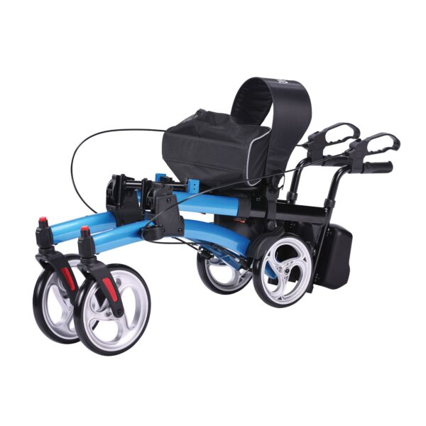 4 Wheel Rollator drive™ Upright Walker Blue Aluminum Frame - Image 4