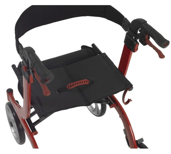 4 Wheel Rollator drive™ Nitro Red 33-1/2 to 38-1/4 Inch Handle Height with 20-1/2 Inch Seat Height Adjustable Height / Folding Aluminum Frame - Image 5