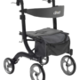 4 Wheel Rollator drive™ Nitro Black 33-1/2 to 38-1/4 Inch Handle Height with 20-1/2 Inch Seat Adjustable Height / Folding Aluminum Frame