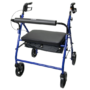 Bariatric 4 Wheel Rollator McKesson Blue Adjustable Height / Heavy Duty / Folding Steel Frame