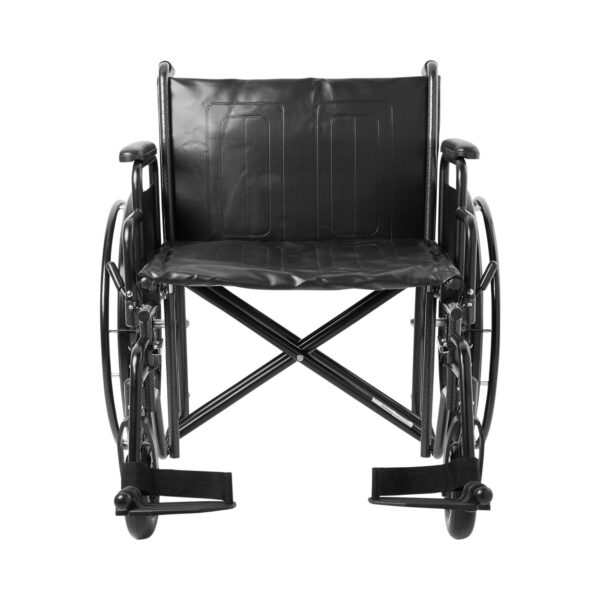 Bariatric Wheelchair McKesson Dual Axle Desk Length Arm Swing-Away Footrest Black Upholstery 24 Inch Seat Width Adult 450 lbs. Weight Capacity - Image 2