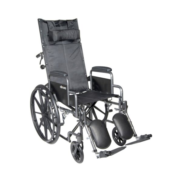 Reclining Wheelchair McKesson Desk Length Arm Swing-Away Elevating Legrest Black Upholstery 20 Inch Seat Width Adult 350 lbs. Weight Capacity - Image 2