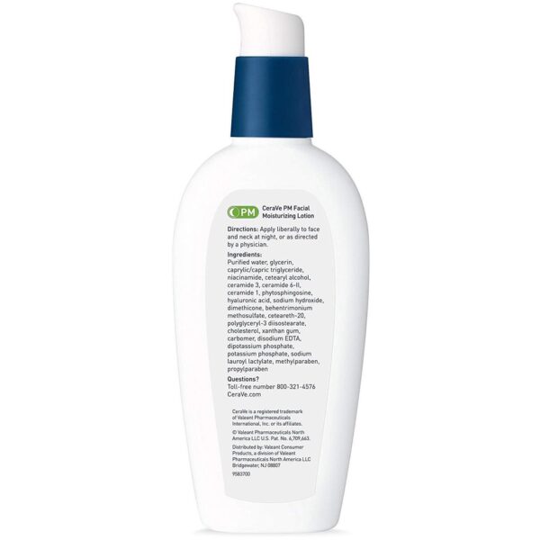 Facial Moisturizer CeraVe® PM 3 oz. Pump Bottle Unscented Lotion - Image 2