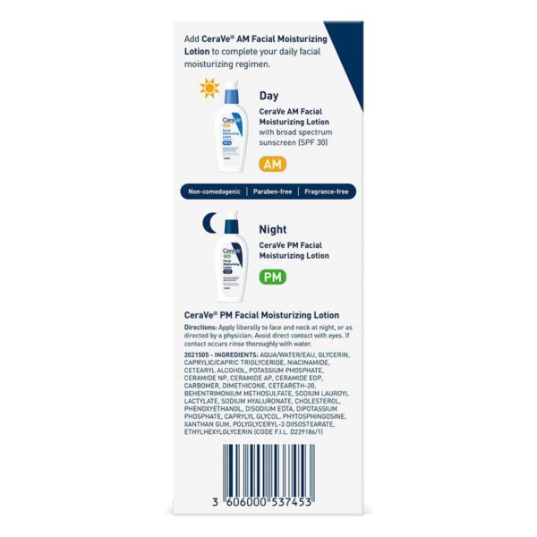 Facial Moisturizer CeraVe® PM 3 oz. Pump Bottle Unscented Lotion - Image 3