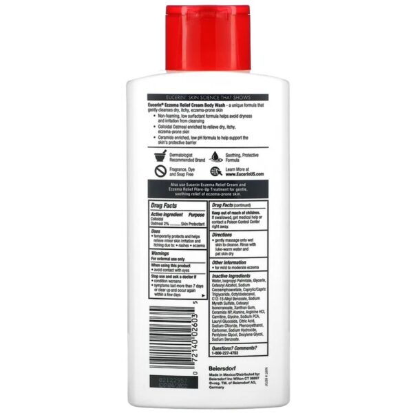 Body Wash Eucerin® Eczema Relief Cream 13.5 oz. Bottle Unscented - Image 2