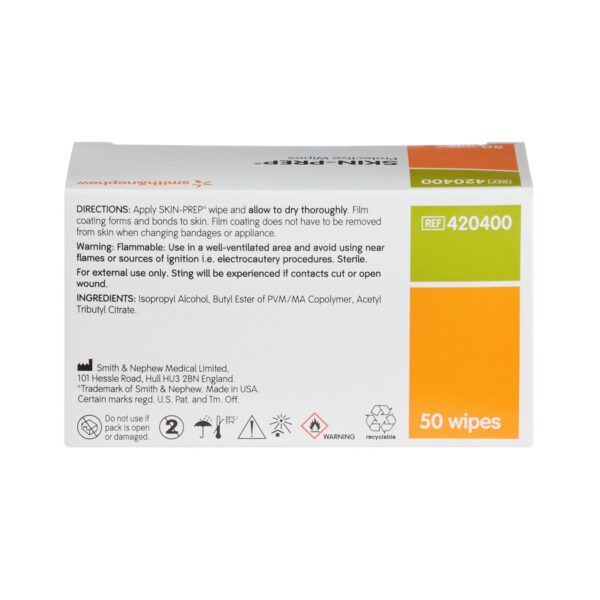 Skin Barrier Wipe Skin-Prep 75 to 100% Strength Isopropyl Alcohol Individual Packet Sterile - Image 4